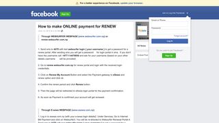How to make ONLINE payment for RENEW | Facebook