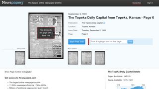 The Topeka Daily Capital from Topeka, Kansas on September 5, 1905 ...