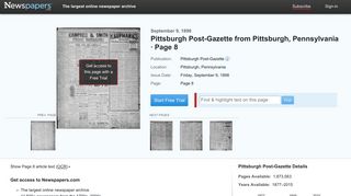 Pittsburgh Post-Gazette from Pittsburgh, Pennsylvania on September ...