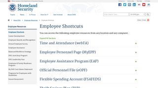 Employee Shortcuts | Homeland Security
