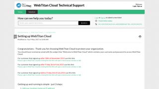 Setting up WebTitan Cloud : WebTitan Cloud Technical Support