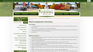 Vienna, VA - Official Website - WebTrac Registration Instructions
