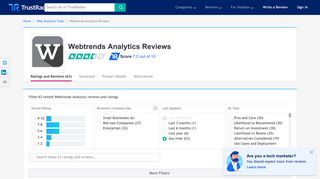 Webtrends Analytics Reviews & Ratings | TrustRadius