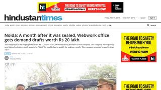 Noida: A month after it was sealed, Webwork office gets demand drafts ...