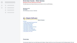End-User Guide - Web Xpress - Learning Center - Celayix