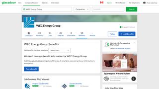 WEC Energy Group Employee Benefits and Perks | Glassdoor.ca
