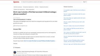 How to create a WeChat account without using a phone number - Quora
