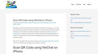 Scan QR Code using WeChat on iPhone - Software RT