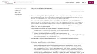 Wedding Spot Vendor Agreement