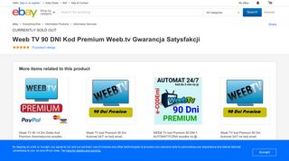 Weeb TV 90 DNI Kod Premium Weeb.tv Gwarancja Satysfakcji | eBay