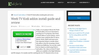 Weeb TV Kodi addon install guide and review - Kodiforu