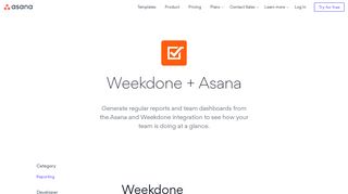 Weekdone + Asana app integration: easy team reporting · Asana