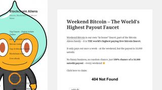 Weekend Bitcoin – The World's Highest Payout Faucet | Blockchain ...