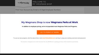 Find Your Account (by Email or 6 Digit Employee ... - My Wegmans Shop