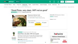 Good Pizza, very clean, WIFI not so good - Review of Wegmans ...