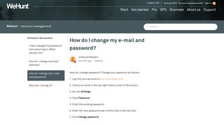 How do I change my e-mail and password? – WeHunt