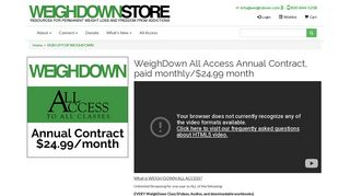 WeighDown All Access Annual Contract, paid ... - Weigh Down Store