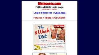 Dietaccess.com - Diet Access 11 day diet - LOGIN