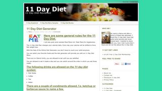 11 Day Diet Generator