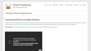 Tracking SmartPoints to Weight Watchers - Smart Food Scale