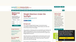 Weight Watchers Report - Weight Loss Resources