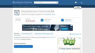 WeightWatchers Field Portal 3.0 Download