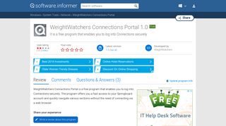 WeightWatchers Connections Portal Download - It is a free program ...