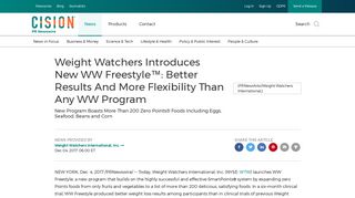 Weight Watchers Introduces New WW Freestyle™: Better Results And ...