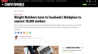 Weight Watchers turns to Facebook's Workplace to connect 18,000 ...