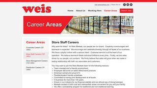 Store Staff Careers at Weis | Career Areas | Jobs at Weis Markets