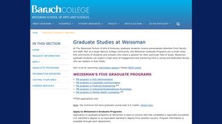 Weissman School of Arts and Sciences - Baruch College - The City ...