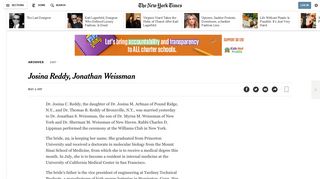 Josina Reddy, Jonathan Weissman - The New York Times