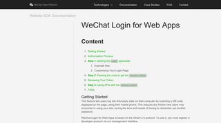 WeChat Login for Web Apps | WeChat Open Platform