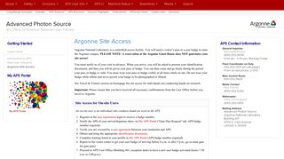 Argonne Site Access | Advanced Photon Source