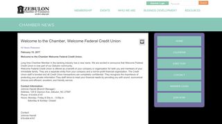 Welcome to the Chamber, Welcome Federal Credit Union - Chamber ...