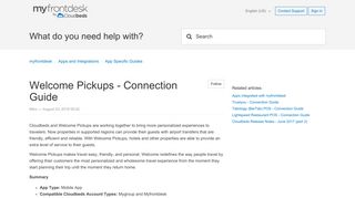 Welcome Pickups - Connection Guide – myfrontdesk