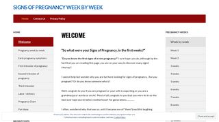 Signs of Pregnancy week by week