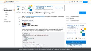 How to make this page reload on login / logout? - Stack Overflow