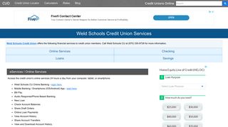 Weld Schools Credit Union Services: Savings, Checking, Loans