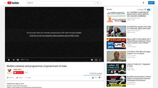 Welfare schemes and programmes of government of India - YouTube