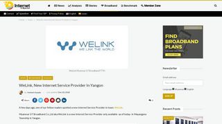WeLink, new Internet Service Provider in Yangon - Internet in Myanmar
