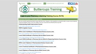 Pharmacy e-learning Training Service (PeTS) Student Login