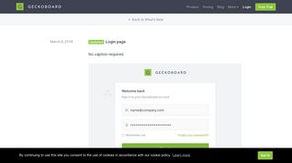 Login page | What's New | Geckoboard