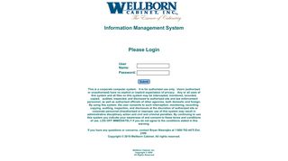 Information Management System Login - Wellborn Cabinet, Inc.