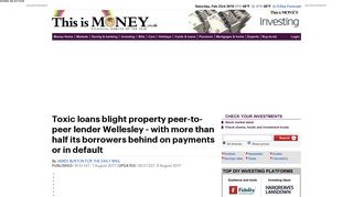 Toxic loans blight peer-to-peer lender Wellesley | This is Money