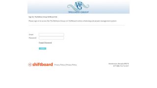 Welcome to The Wellness Group Shiftboard Shiftboard Login Page