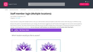 Staff member login (Multiple locations) - Wellnessliving.com