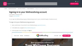 Signing in to your Wellnessliving account - WellnessLiving Support