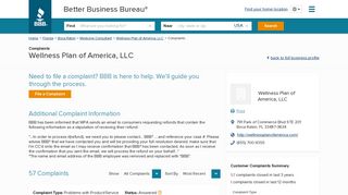 Wellness Plan of America, LLC | Complaints | Better Business Bureau ...