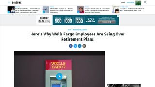 Wells Fargo Employees Sue Over Funds in Retirement Plans | Fortune